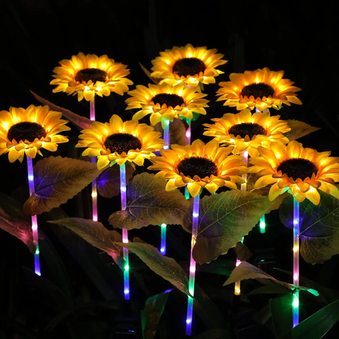 Solar-Powered Sunflower Lights Outdoor Decorations