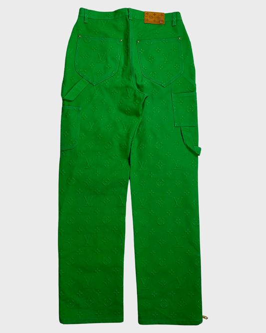Louis Vuitton × Virgil Abloh BRANDNEW SS19 runway Dorothy poppies flared  dyed denim jeans SZ:32