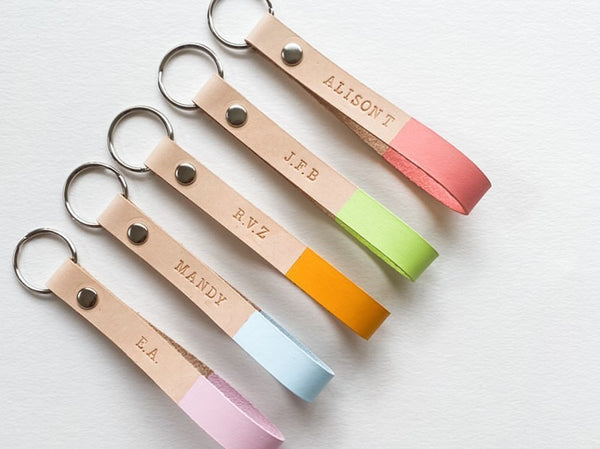 Punch n Stitch Key rings as personalised gifts.