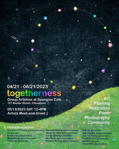 Togetherness group show at Spongies Cafe NYC - April, May, June 2023