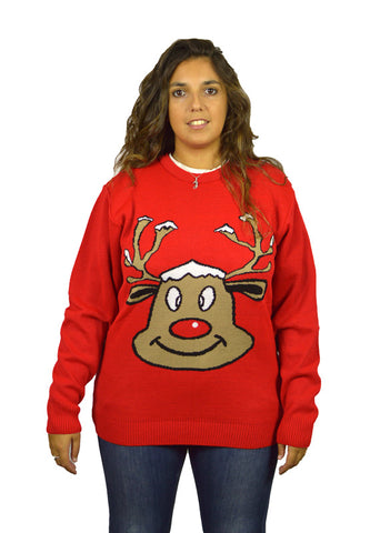 size guide christmas jumpers women REINDEER red L