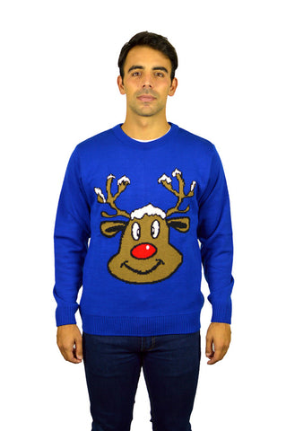 size guide christmas jumpers men REINDEER BLUE M