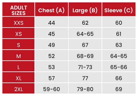 Size Guide Christmas Jumpers 601 adults