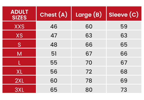 Size Guide Christmas Jumpers 706 adults