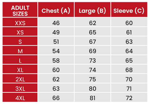 Size Guide Christmas Jumpers 734 adults