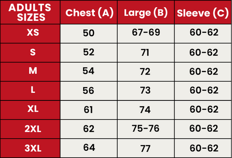 Size Guide H ADULTS-ENG