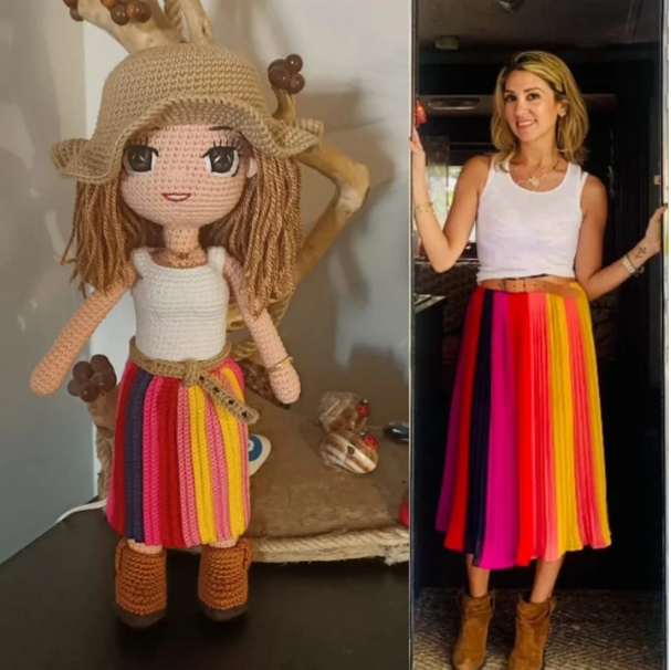 Personalized crochet mini doll