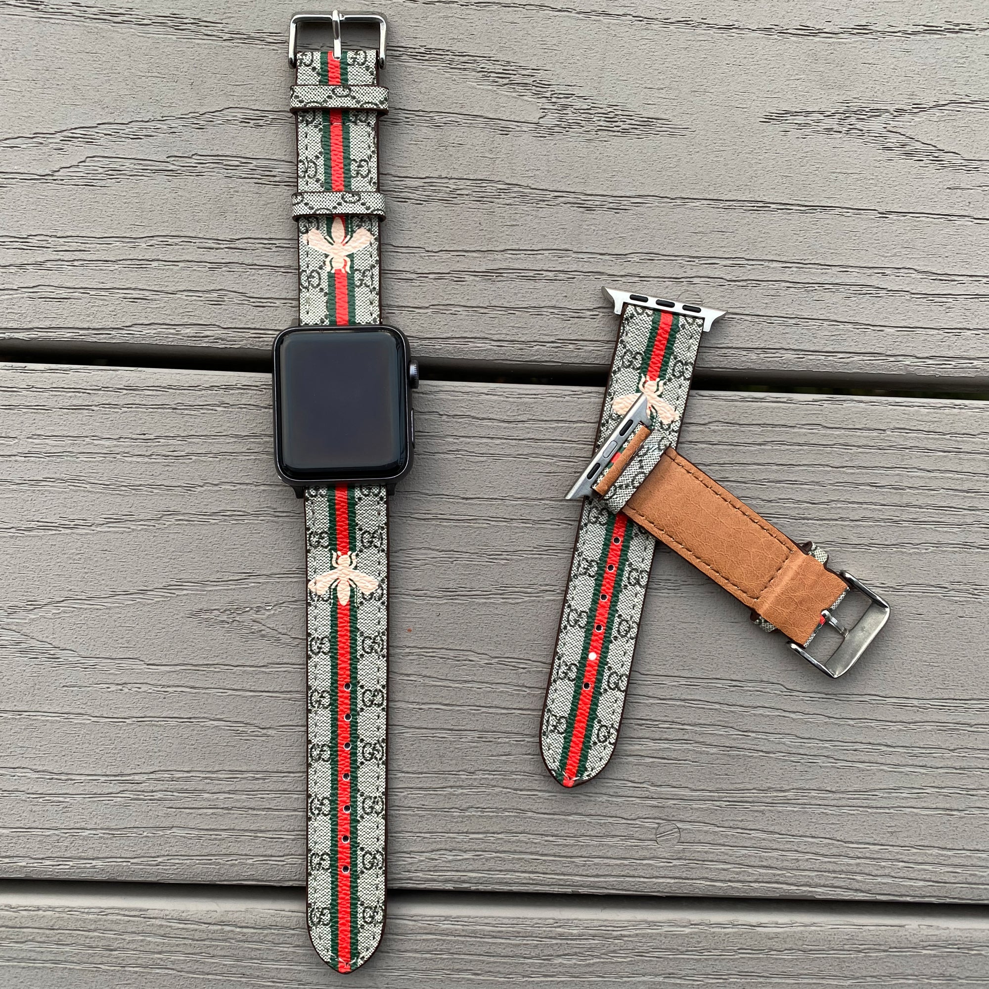 Bakterie vil gøre afhængige Apple Watch Band | Gucci | Genuine Leather Replacement Strap | i Watch Band  Series SE