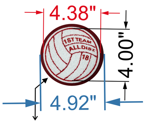 Diagram for proper chenille patch measurement