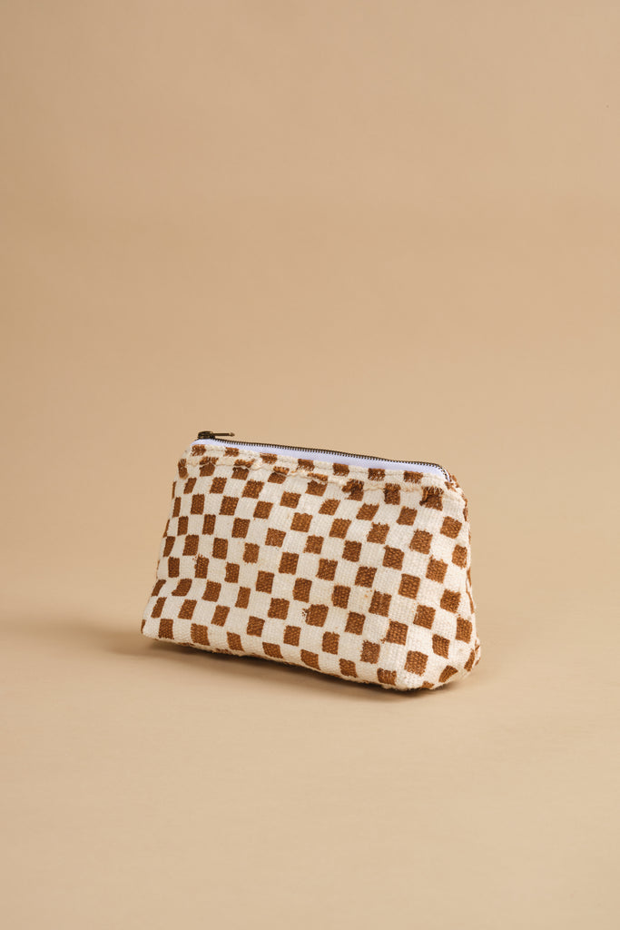 Mustard Checkered Cosmetic Bag – JennaBeeHandmade