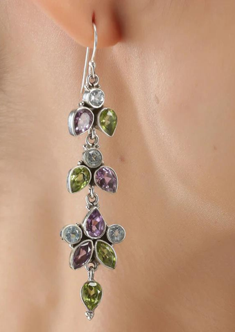 silver jewellery with gemstones