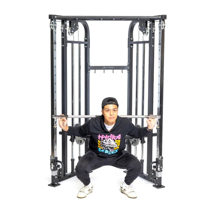 Bells of steel plate loaded functional trainer squat image