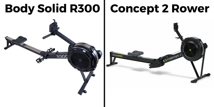Body Solid R300 Vs. Concept 2 Rowing Machine Product Photos