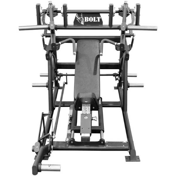 Front View of Bolt Fitness Freedom Nemesis Plate Loaded Incline Chest Press