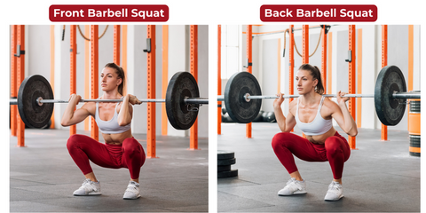 Front and back barbell squat