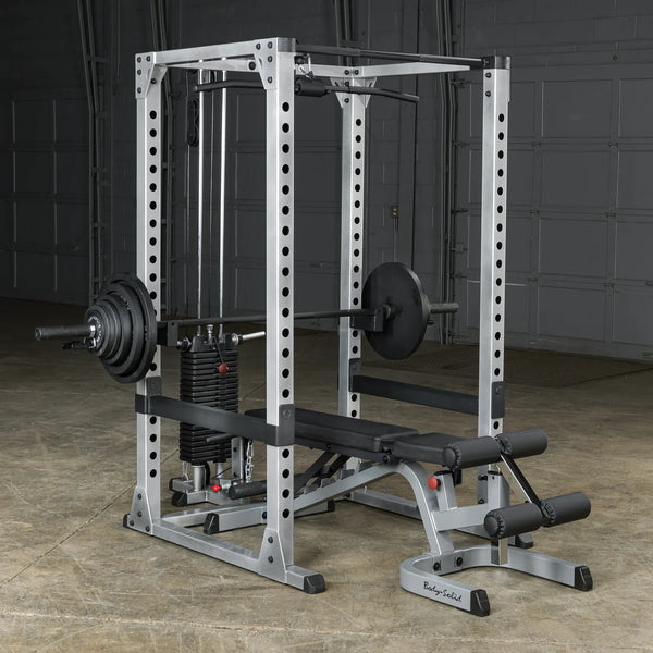 Body Solid GPR378-P4 Squat Rack Package With Bench and Free Weights