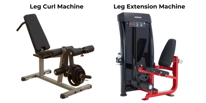 Leg curl and extension machines