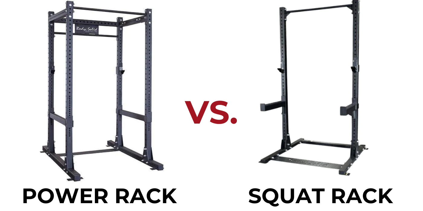 Squat Rack Vs. Power Rack Featured Image With White Background