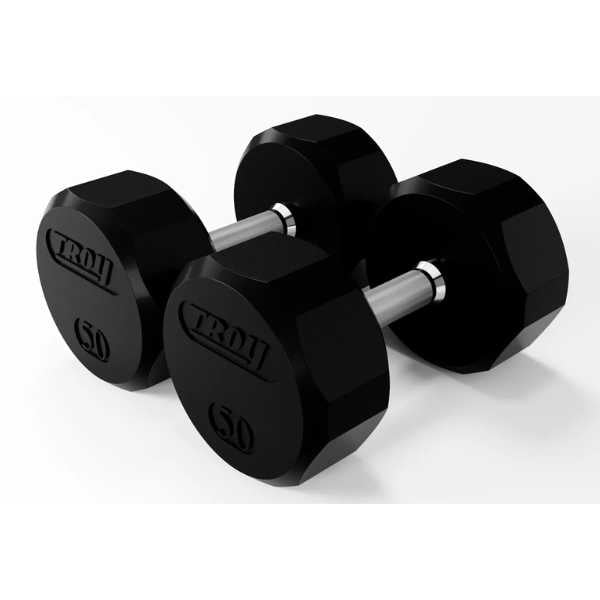 Troy Barbell 12-Sided Rubber Encased Dumbbells