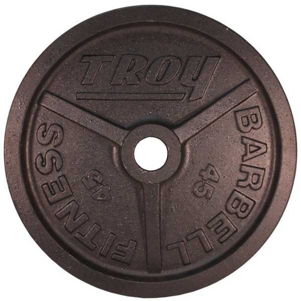 Troy Barbell Wide Flange Premium Grade Machined Olympic Plate Black 45LB