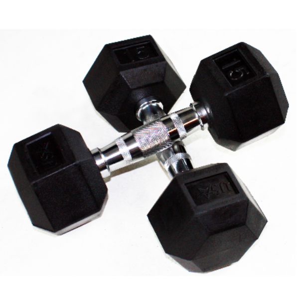 Troy USA Sports Rubber Hex Dumbbell 15LB