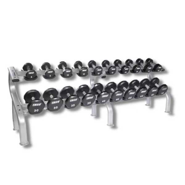 Troy Barbell Urethane Dumbbell Set With Rack