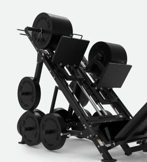 Bells of steel leg press with 1500 lb capacity being shown