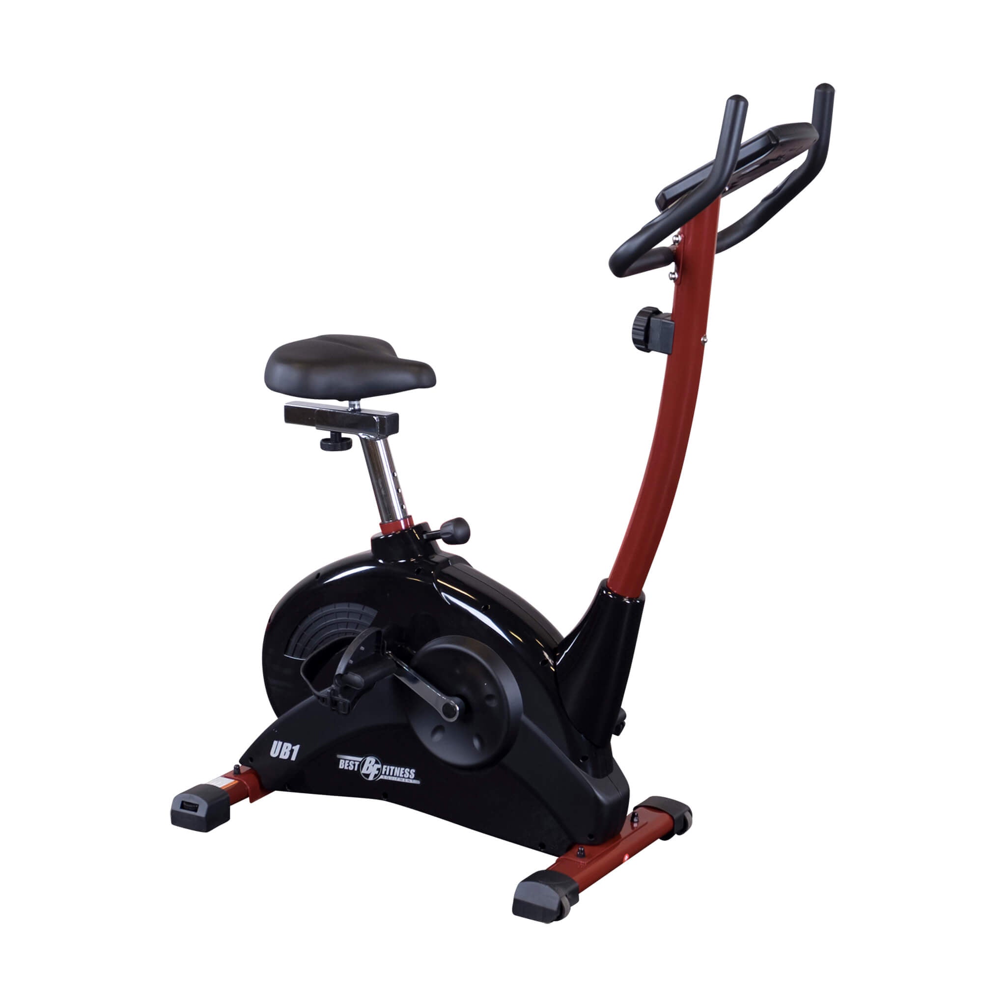 best fitness bfub1 upright bike corner view