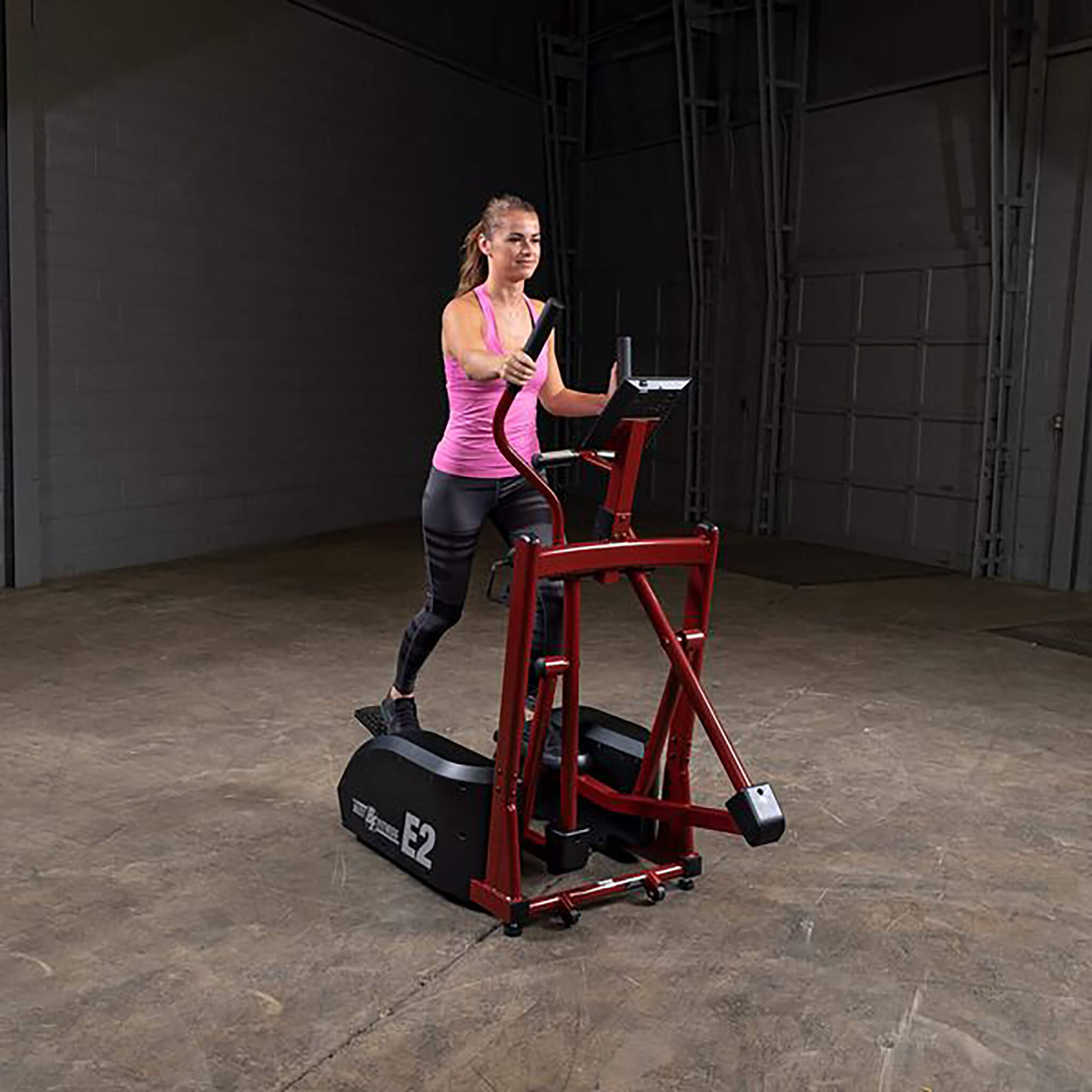 bfe2 best fitness elliptical trainer with model corner view