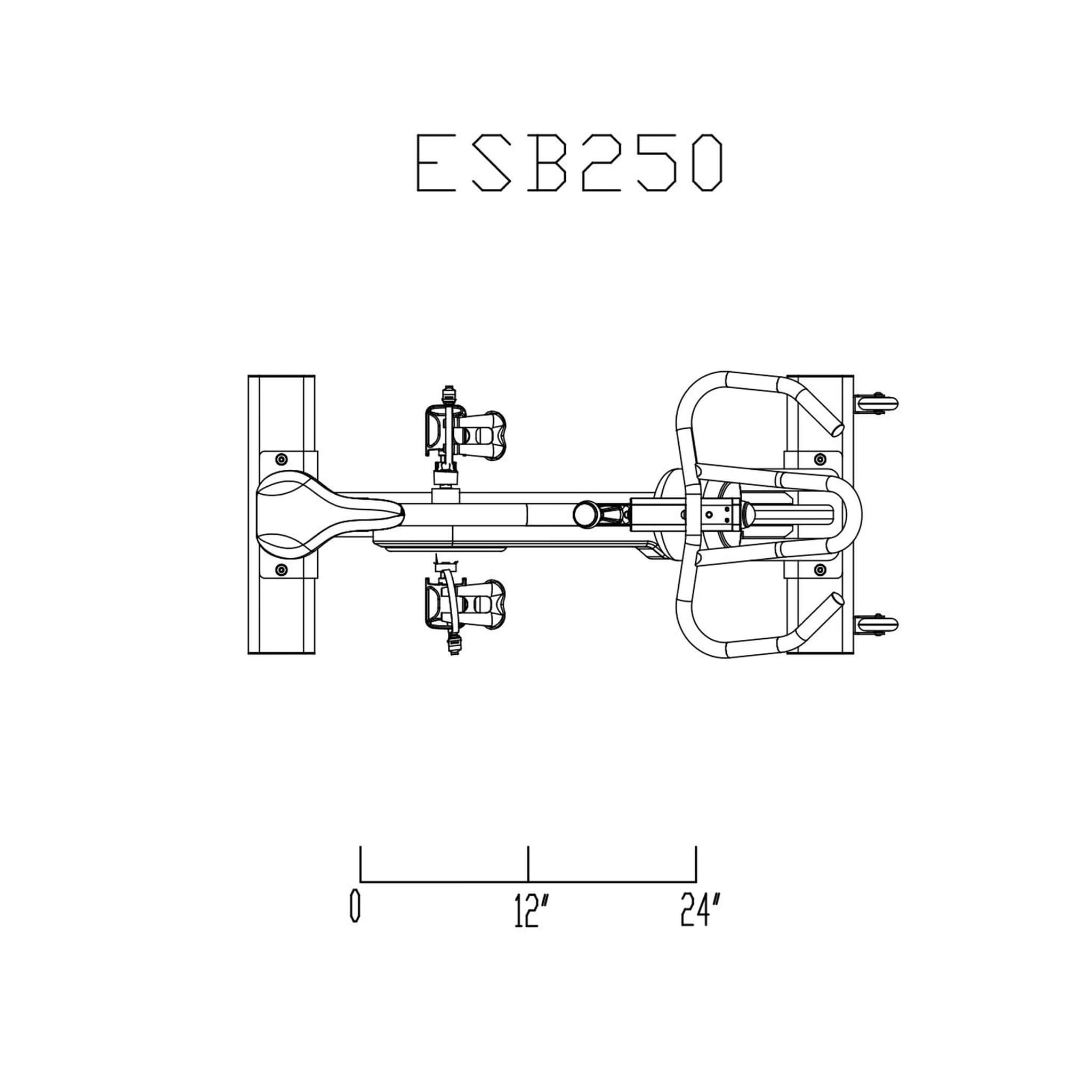 body solid esb250 top view dimensions