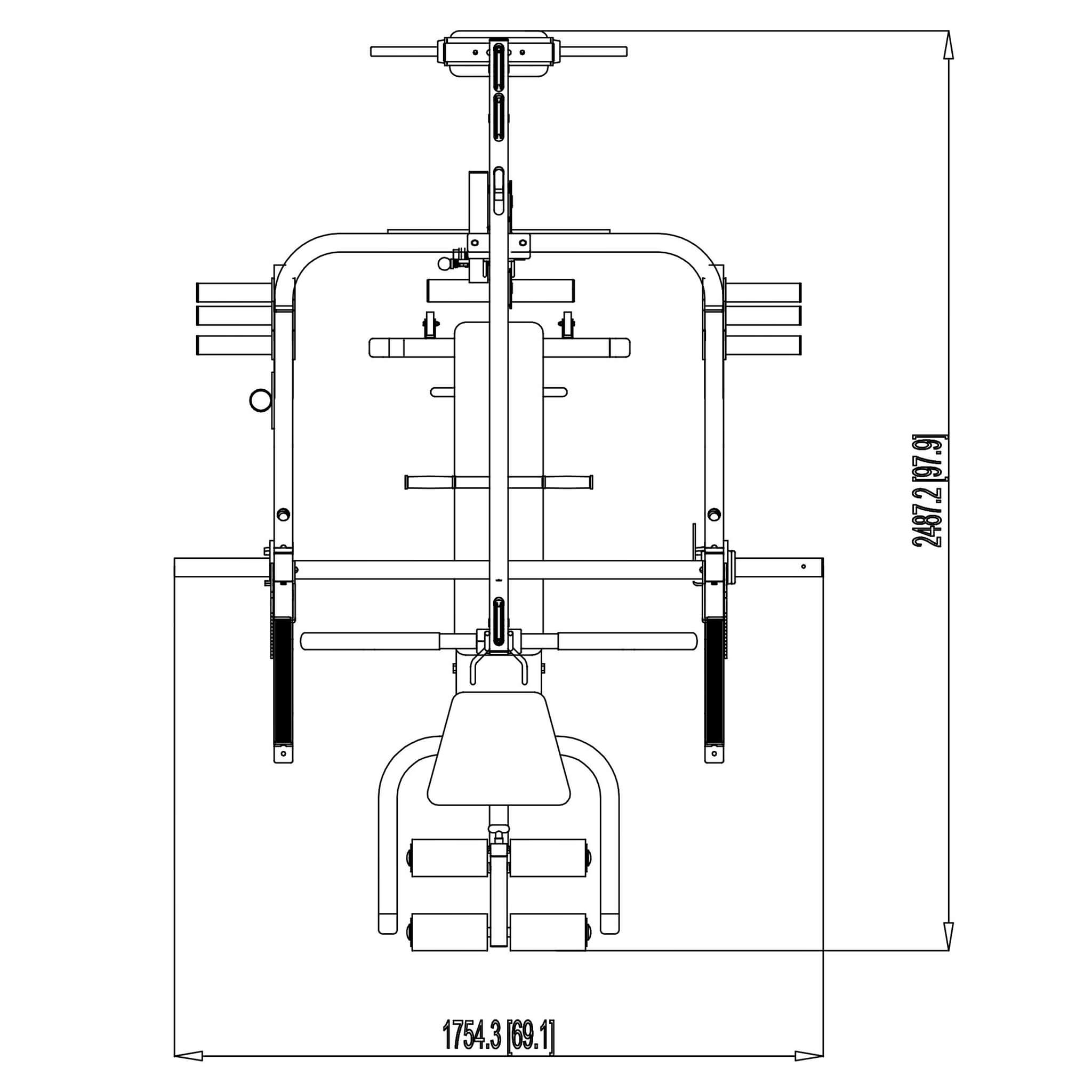 body solid gs348q smith machine dimensions