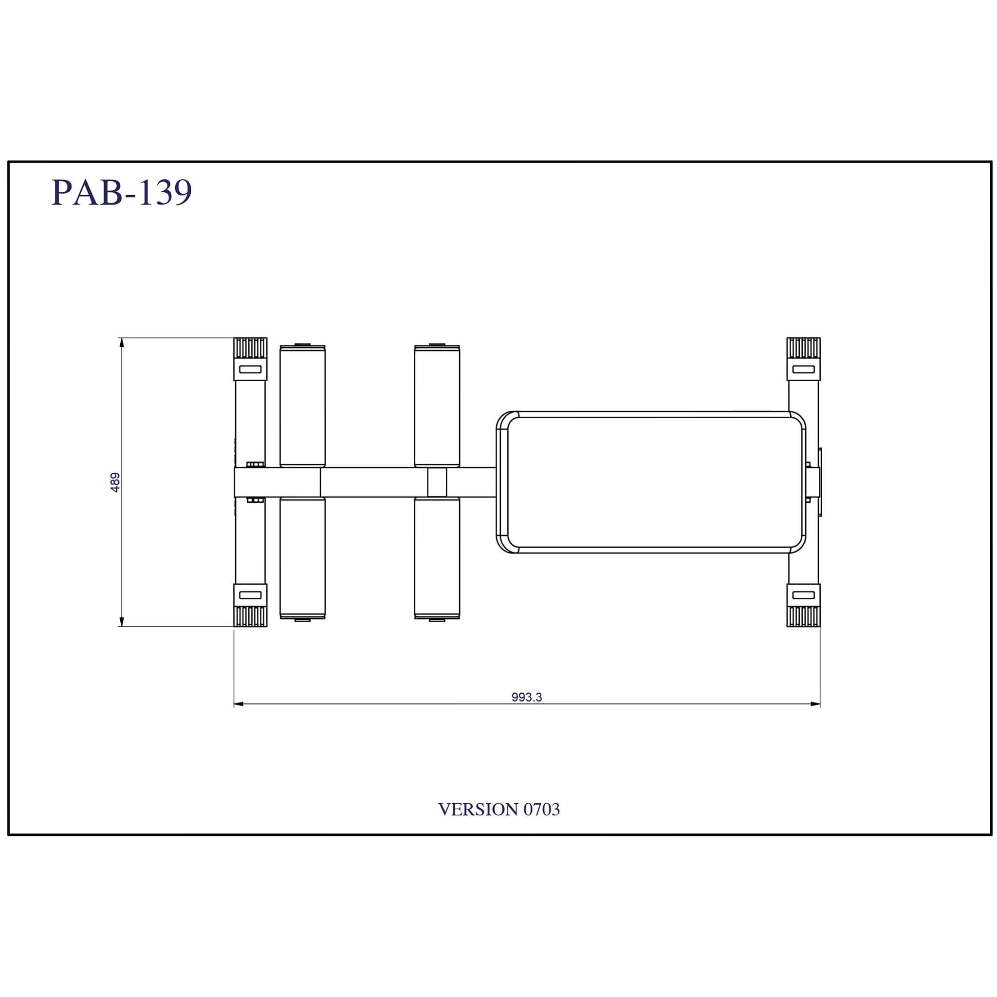 body solid powerline ab board pab139x top view dimensions