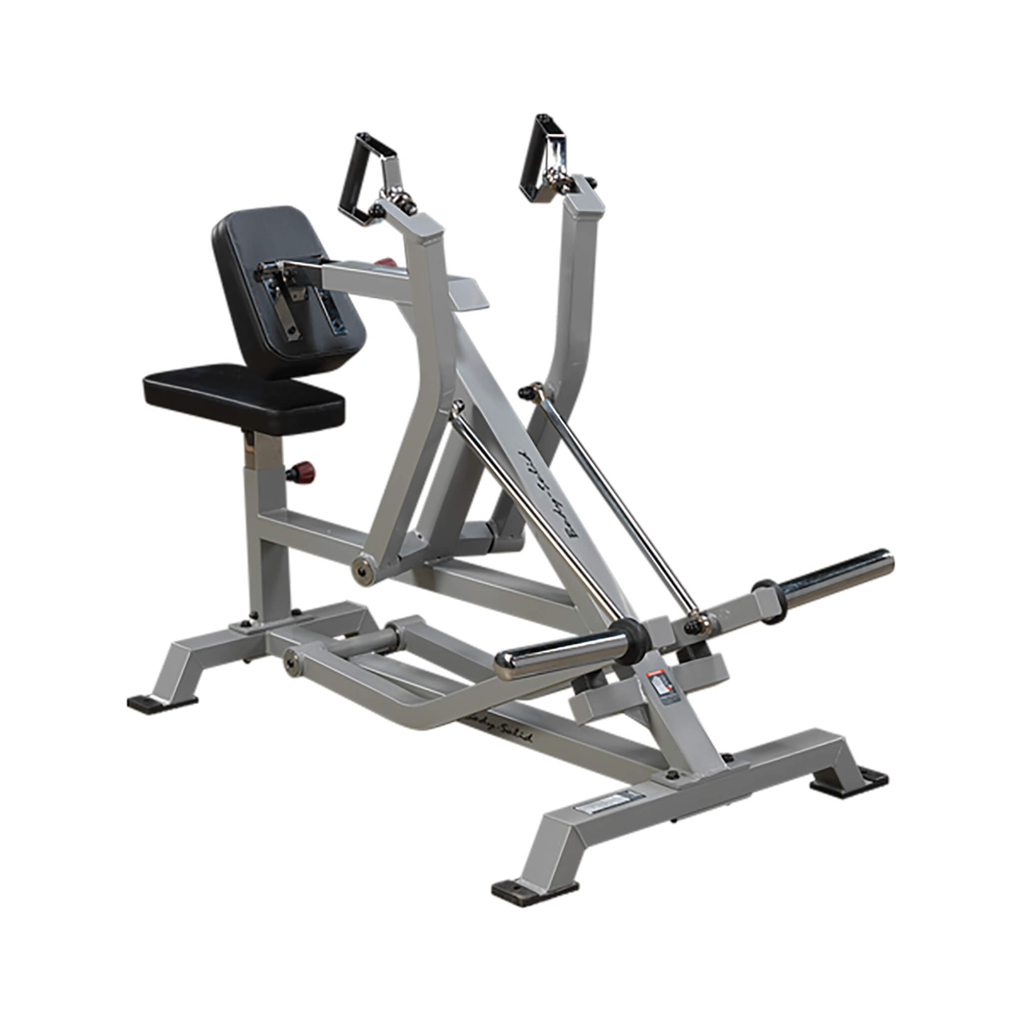 body solid pro clubline lvsr leverage seated row machine corner view