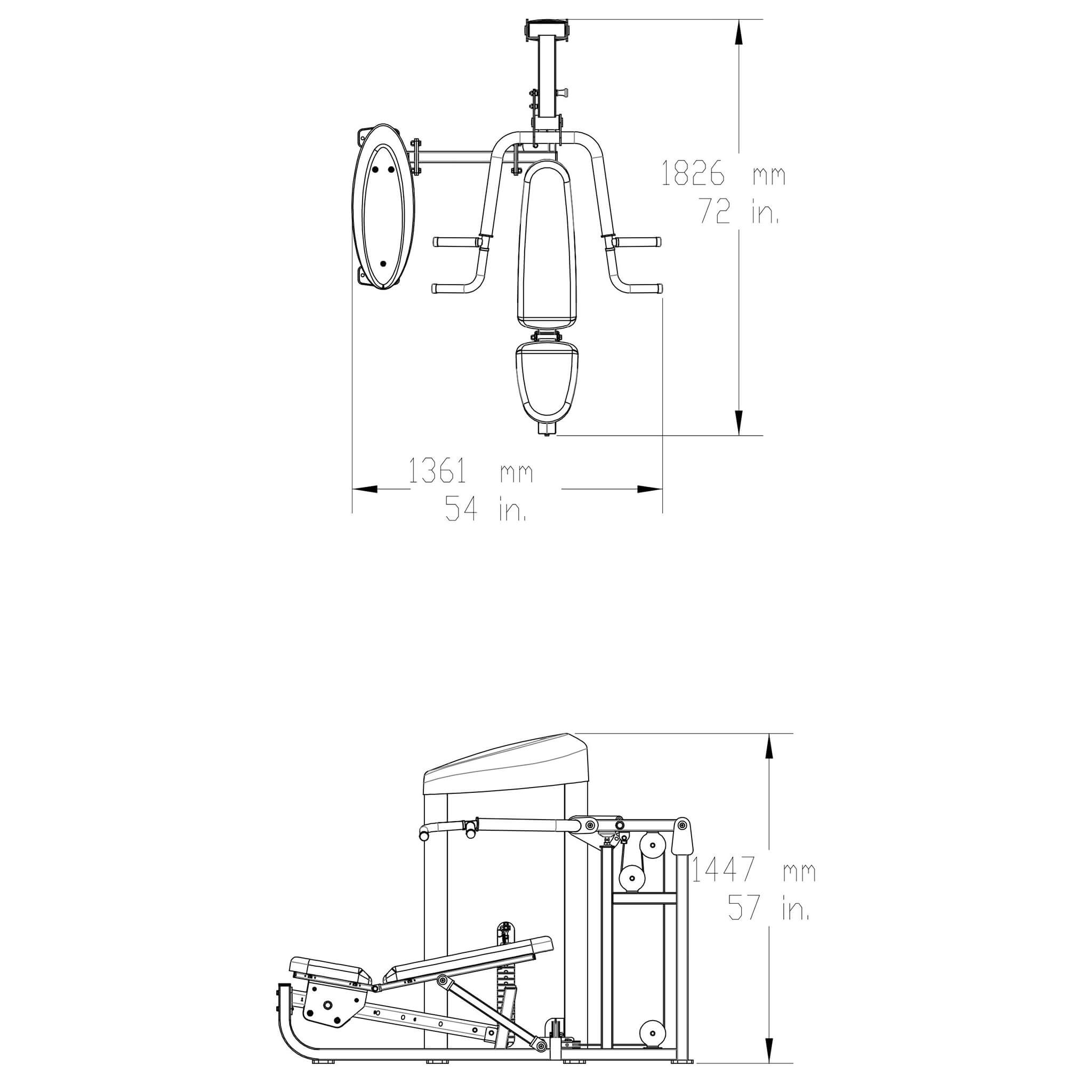 body solid pro clubline s2mp series ii multi press dimensions