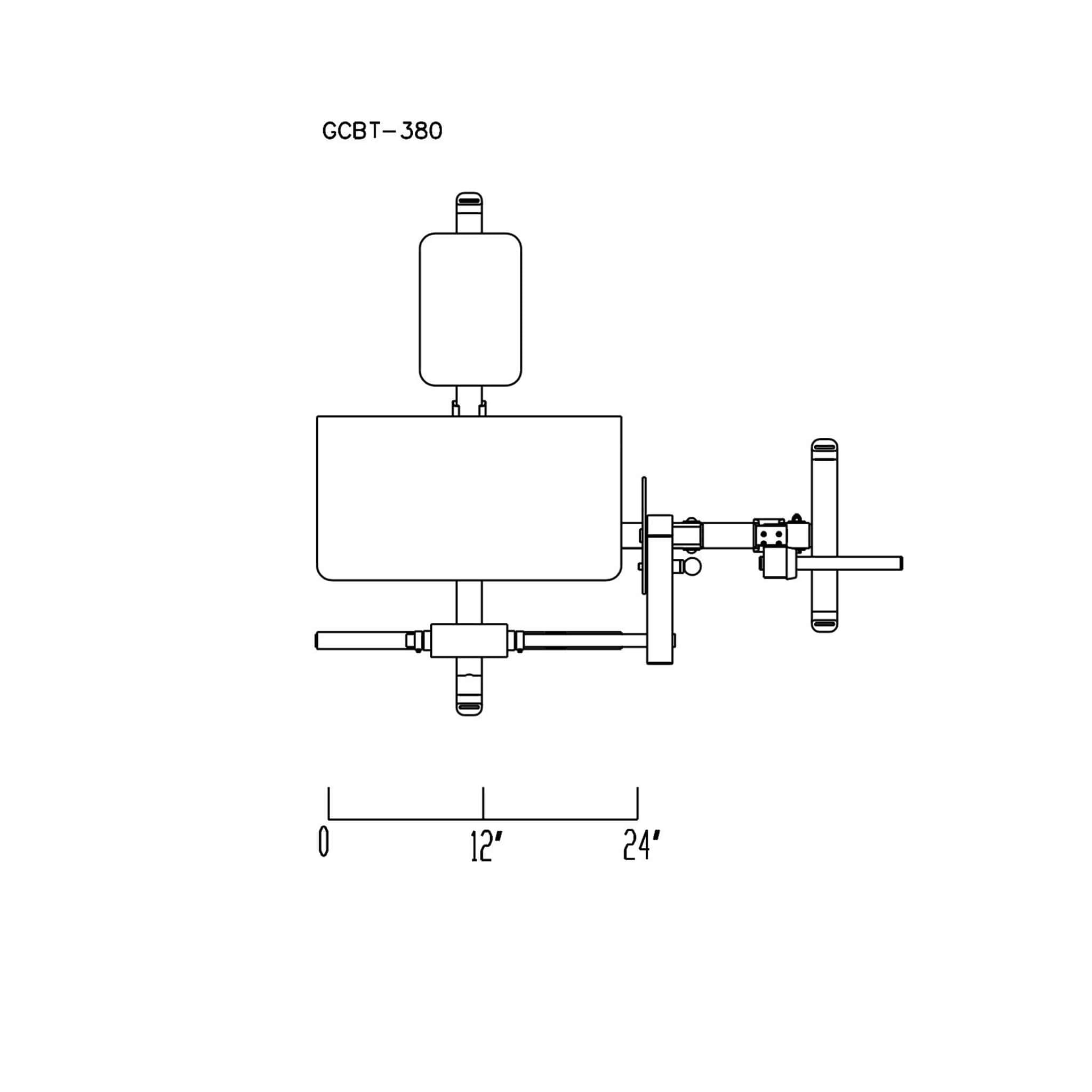 gcbt380 biceps and triceps machine dimensions