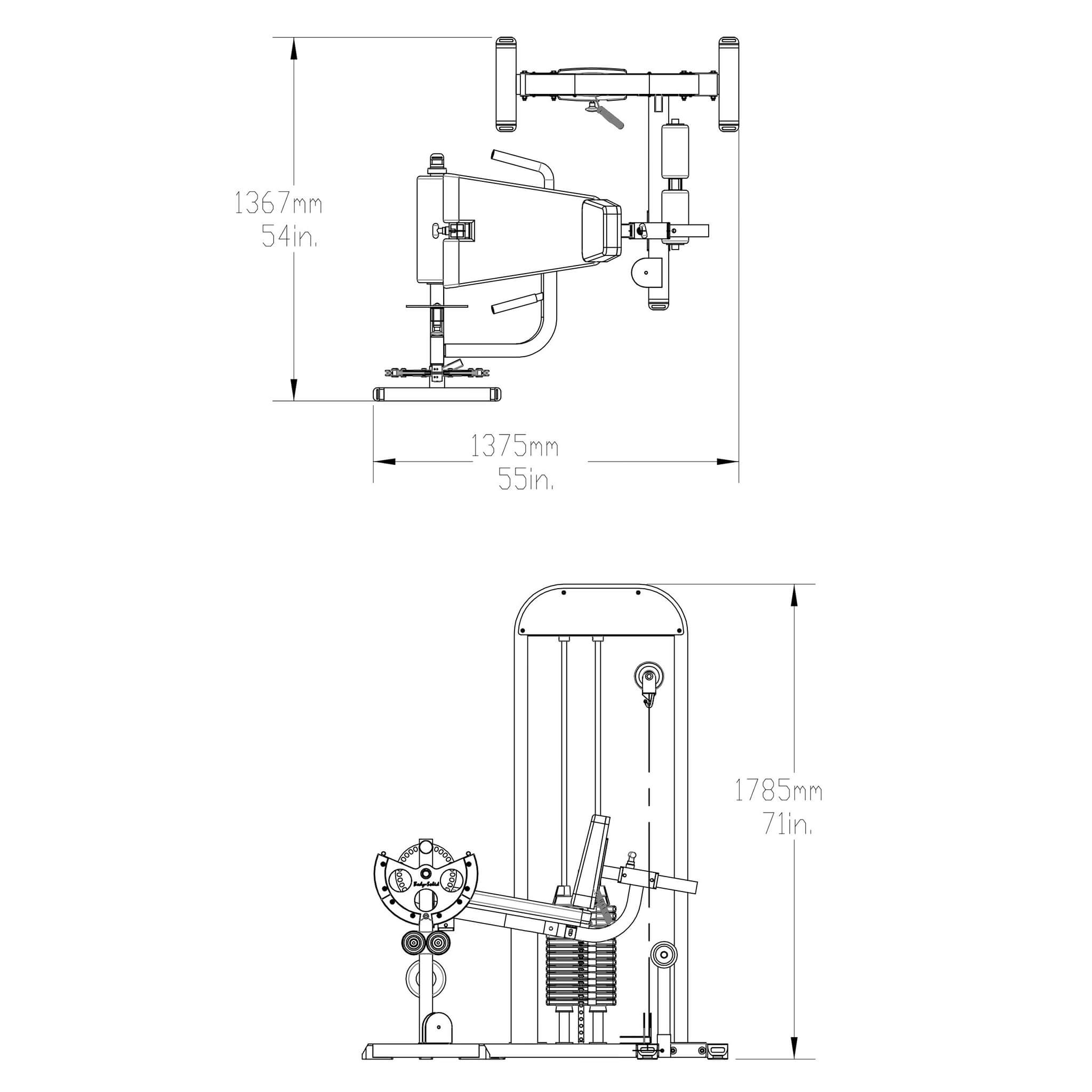 gcec stk leg extension leg curl machine dimension