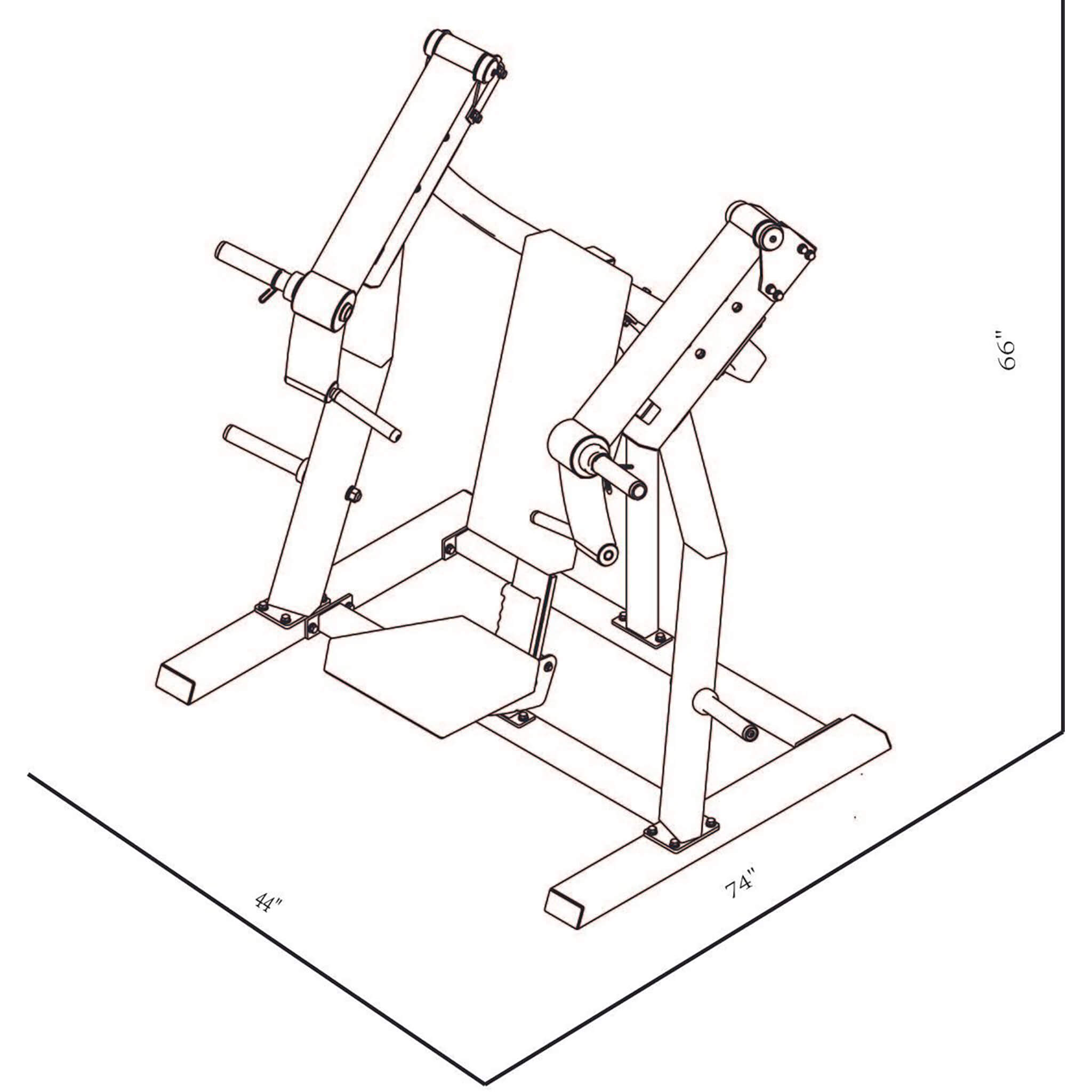 gr804 incline chest press dimensions