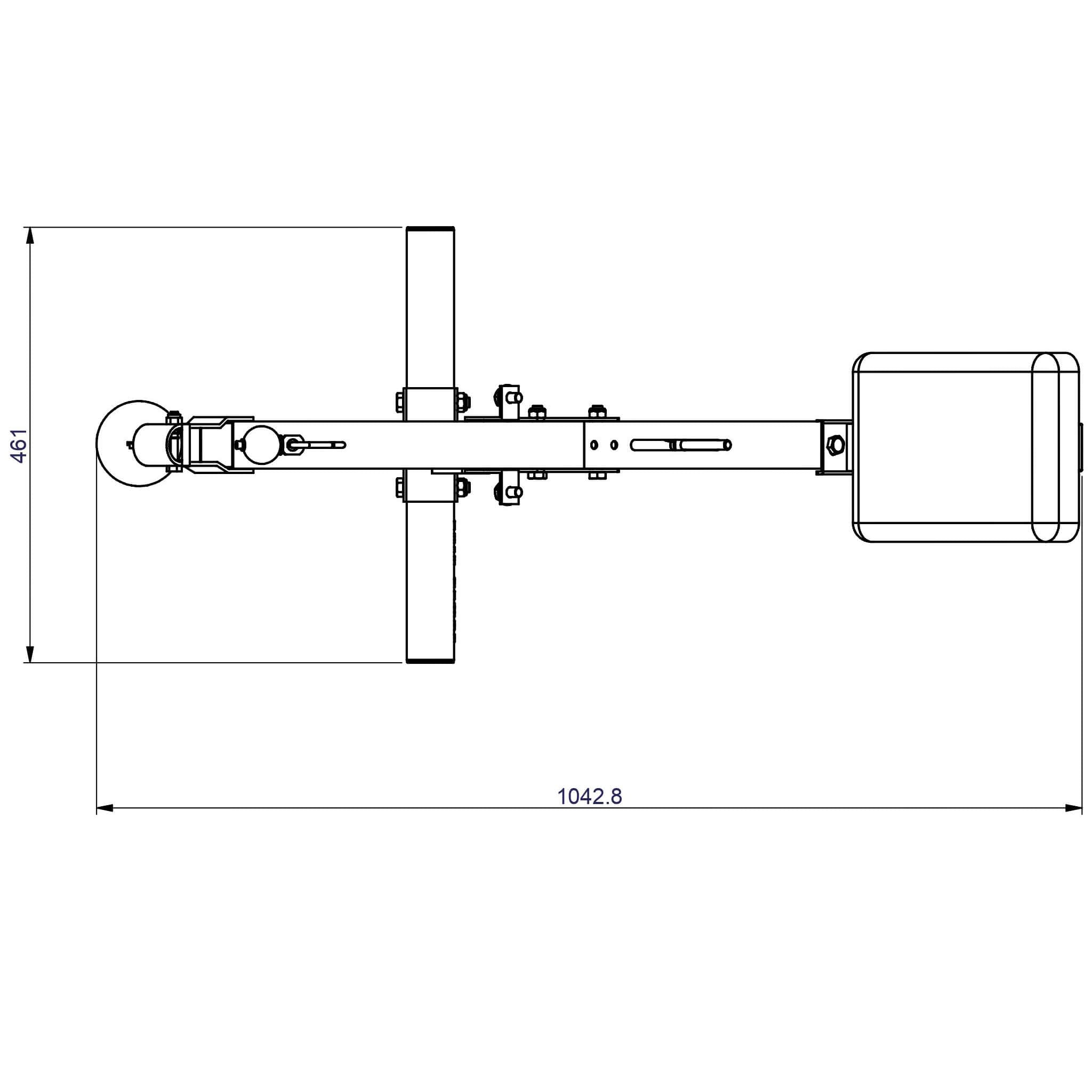 powerline pab21x ab bench top view dimensions