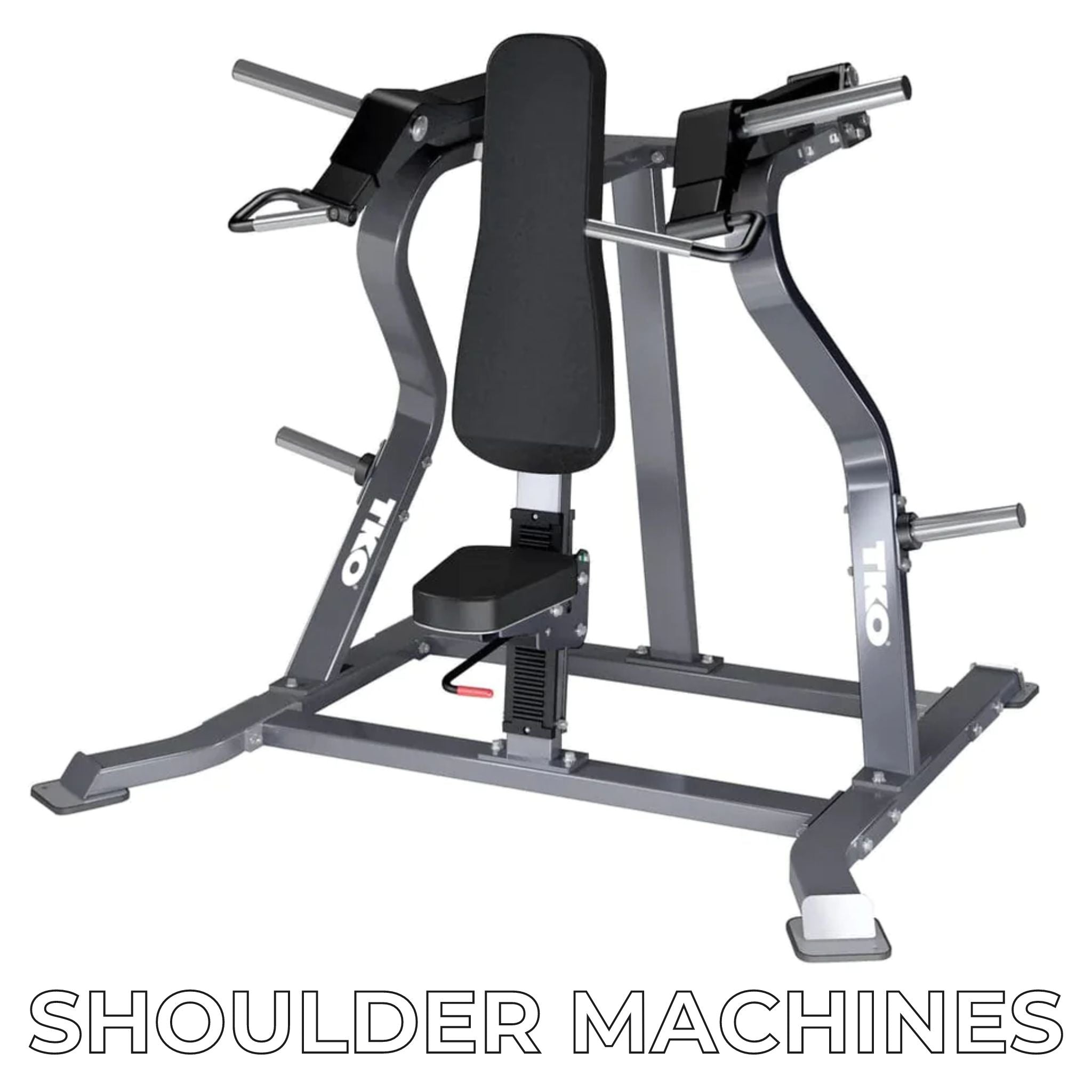 Shoulder machine white background with text description.