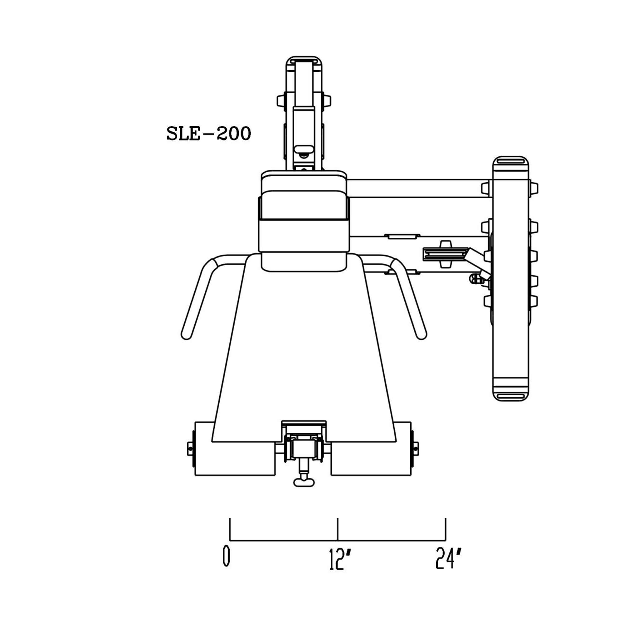 sle200g leg extension machine dimensions