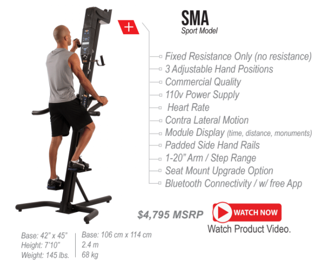 Versaclimber SMA Sport Model with Fixed Resistance Feature list