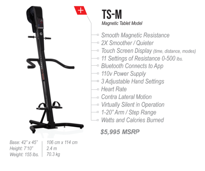 Versaclimber TSM Magnetic Commerical Feature list