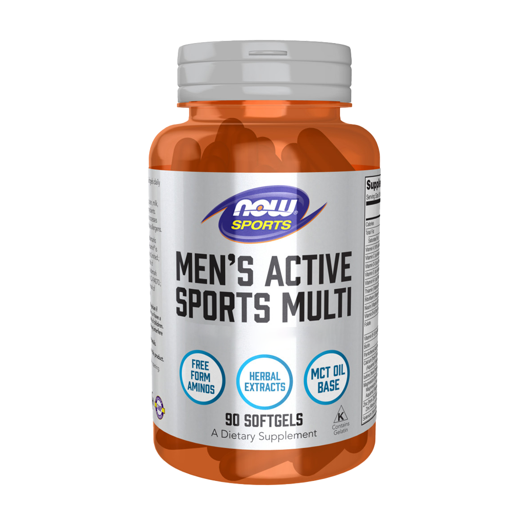 now foods mens active sports multi 90 softgels front