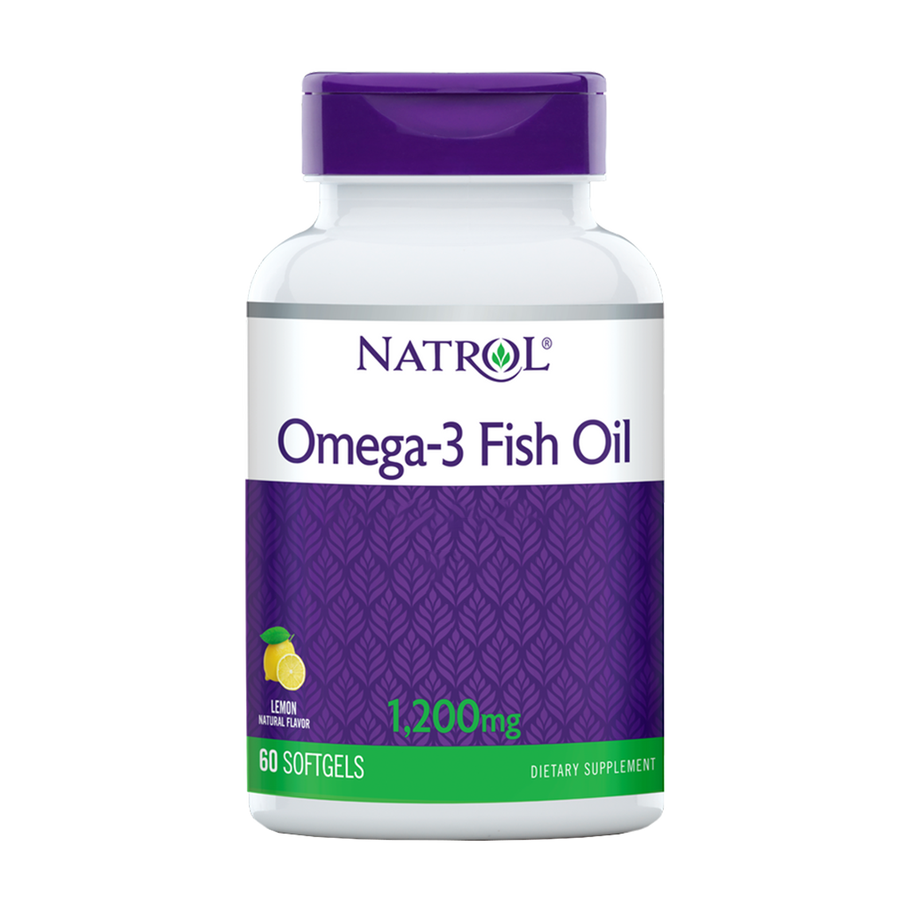 natrol omega 3 fish oil lemon 1200mg softgels 1