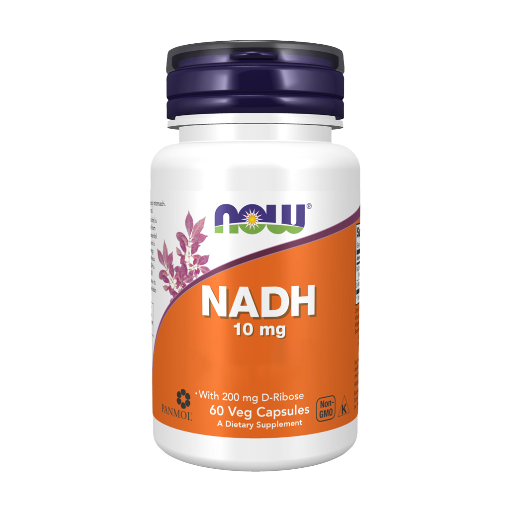 now foods nadh 10 mg 60 capsules front