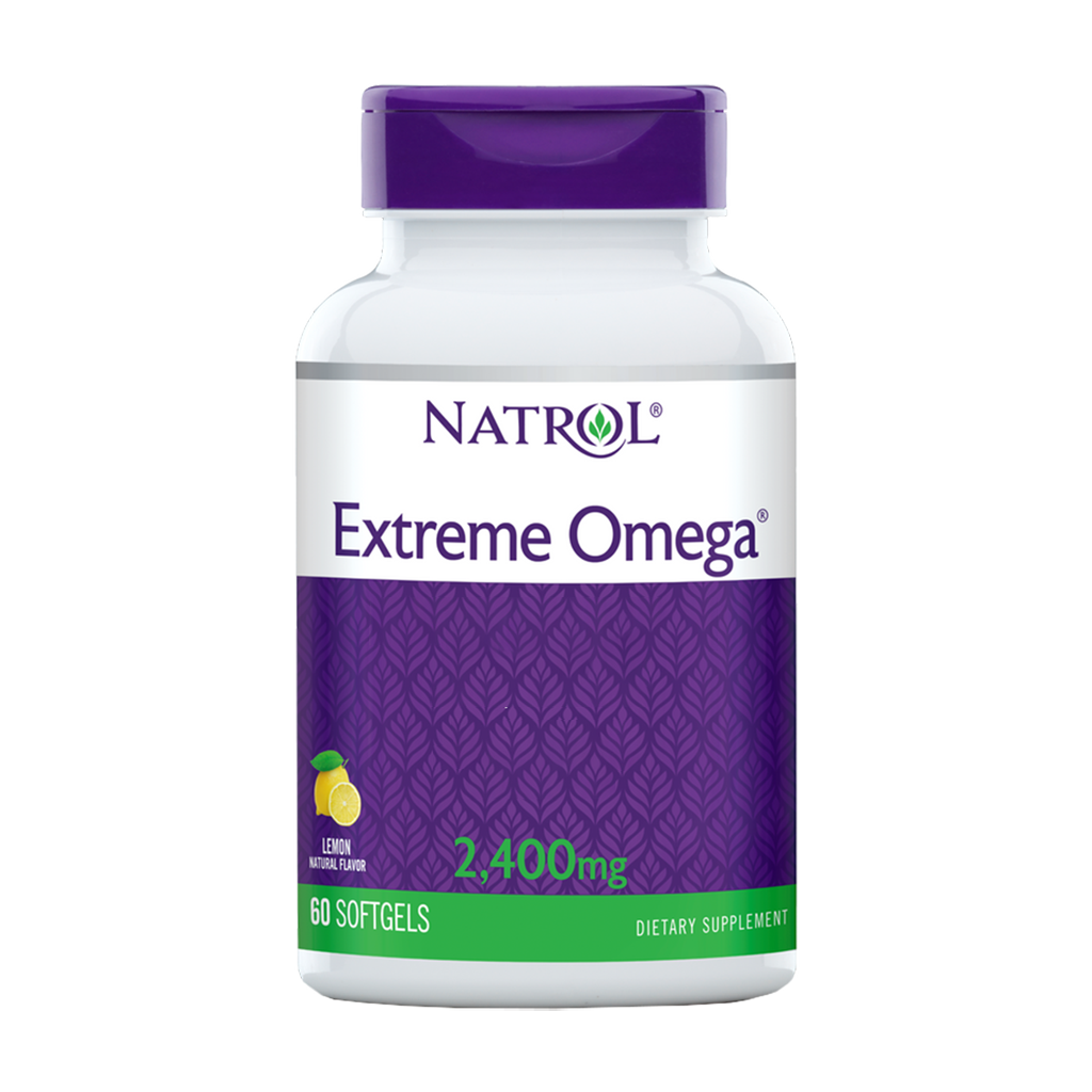natrol extreme omega heart health lemon 2400mg 60 softgels 1