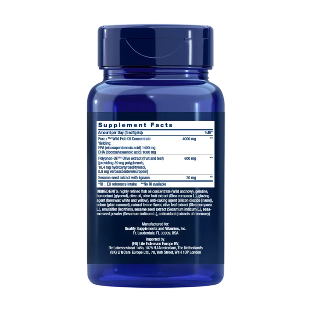 life extension super omega 3 epa dha fish oil sesame lignans olive extract 240 softgels 2