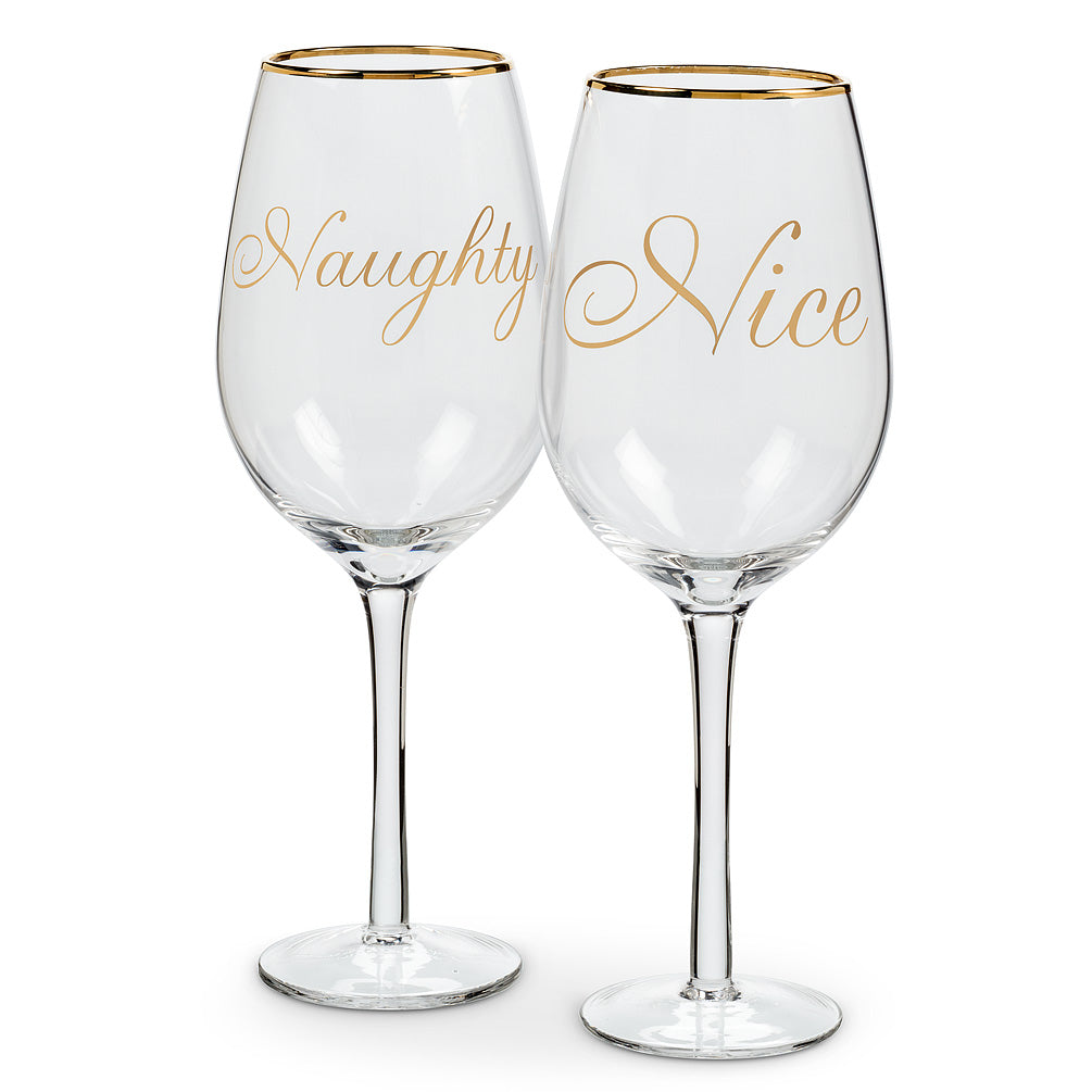 Wine Glasses Set of 8 Naughty or Nice