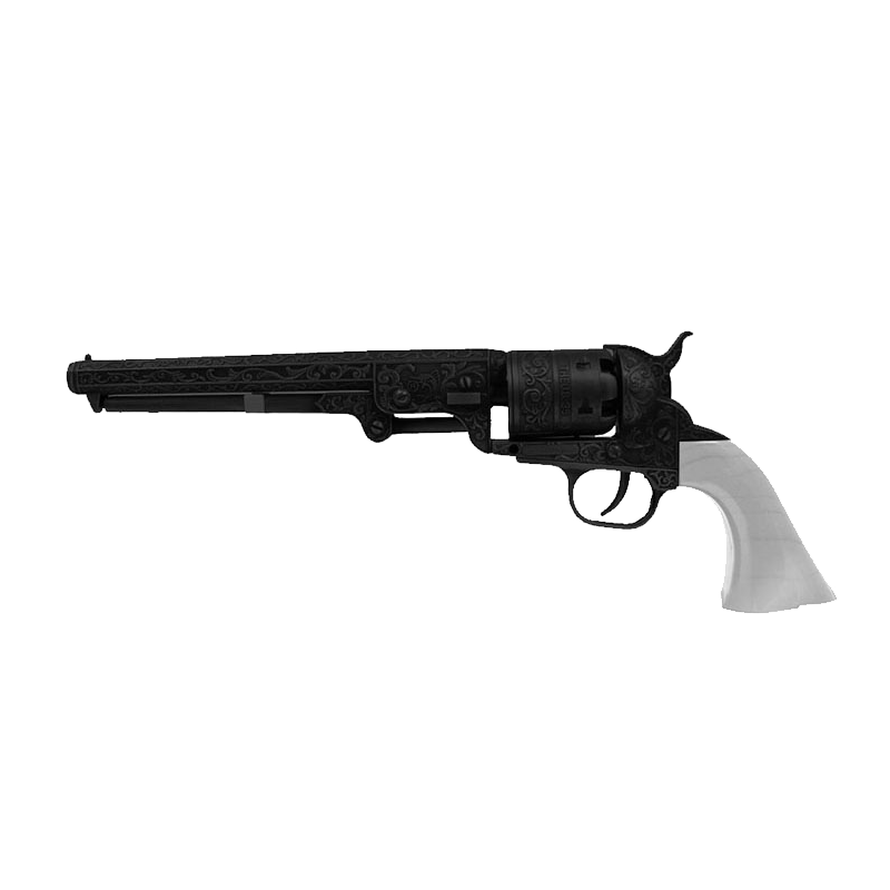 13 1/2" Decorative Replica Antique Prop Revolver Gun w/ Display Stand