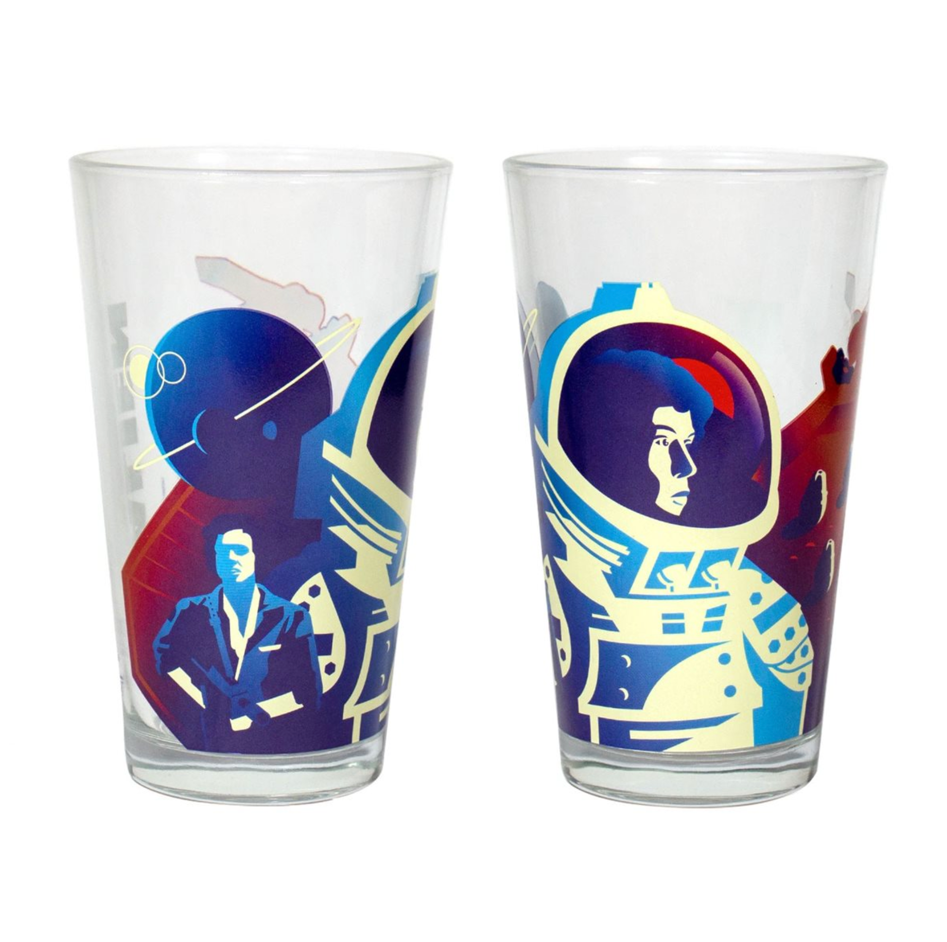 Star Wars Han and Leia – Beverage Glass Gift Set, (Acacia Wood)